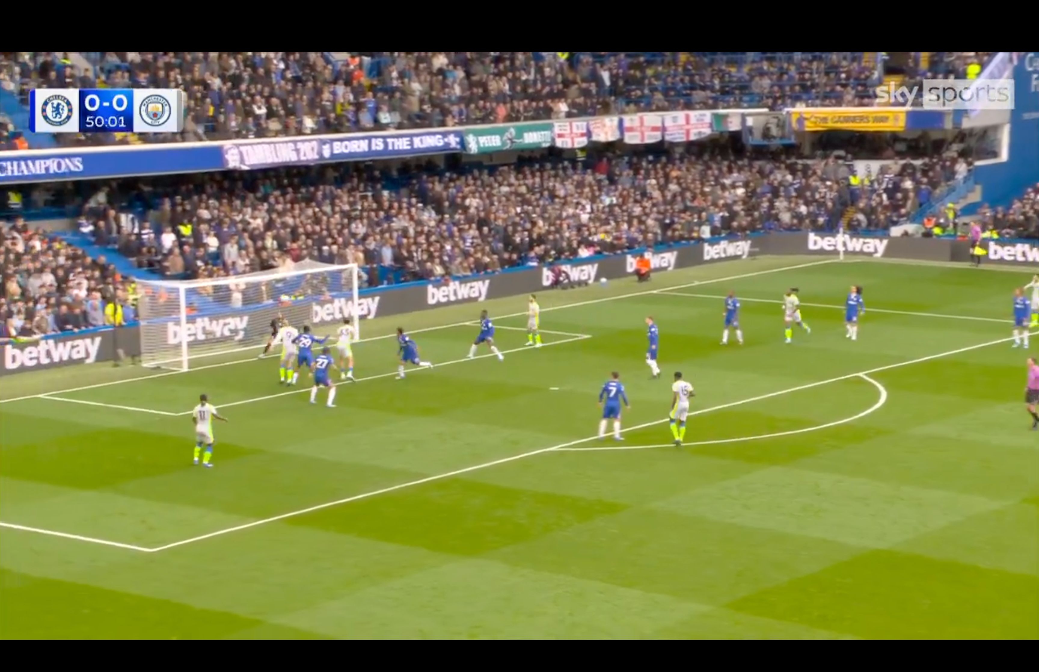 Nico O'Reilly heads in against Chelsea.