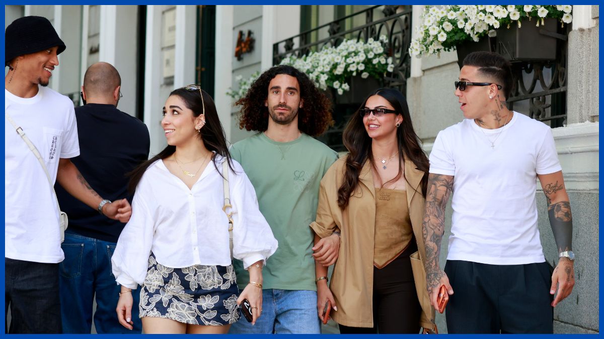 Chelsea players in including Enzo Fernandez and Marc Cucurella on holiday.