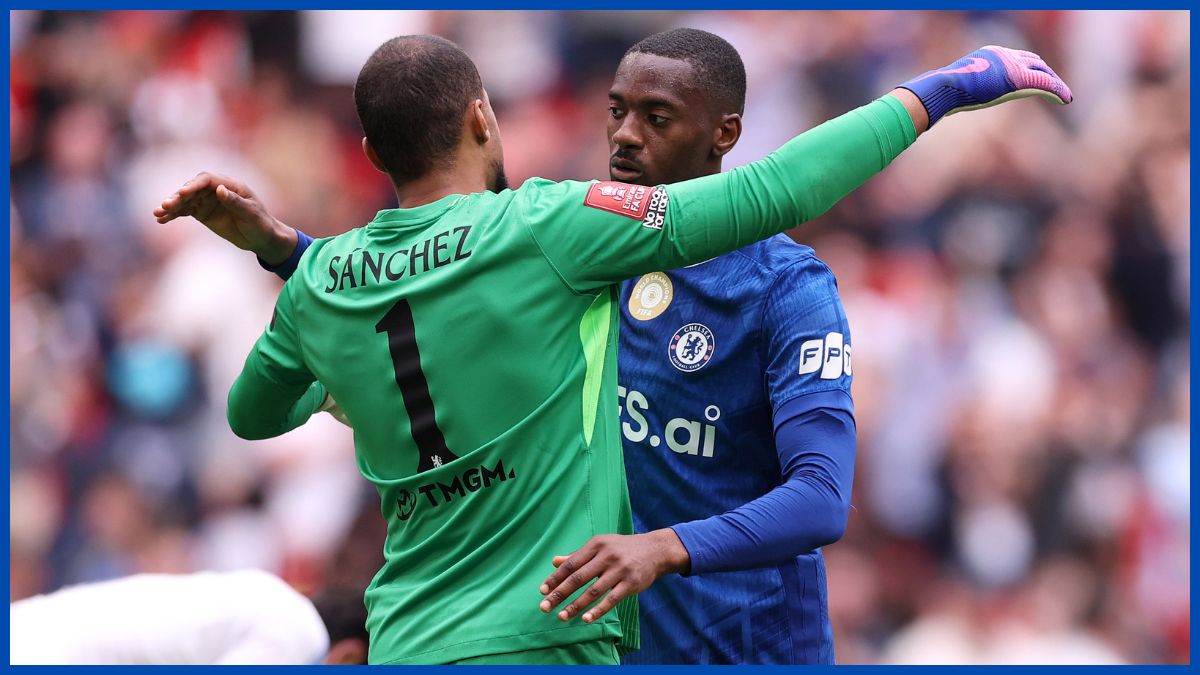 Tosin embraces Robert Sanchez.