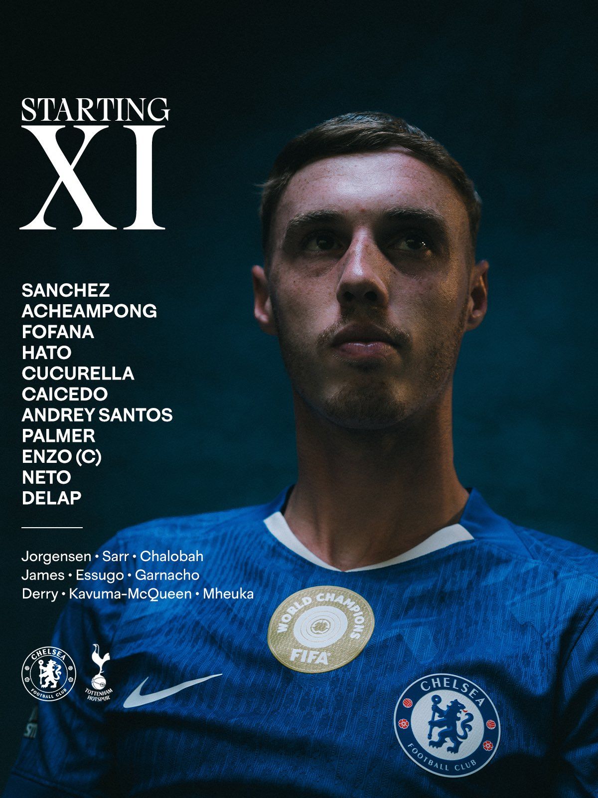 Chelsea's team to face Tottenham.