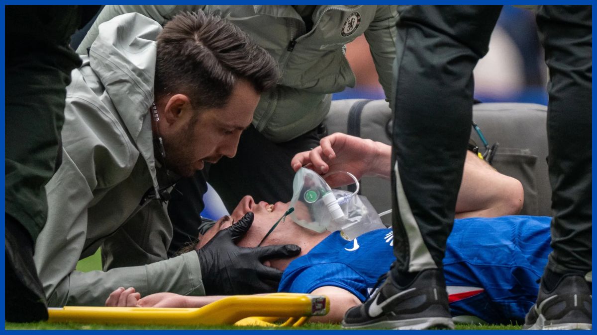 Jesse Derry getting treatment.